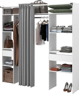 Image de Dressing-room avec rideau - Blanc - L 198 x P 40 x H 203 cm - ARTIKEL