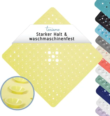 Produktbild von Rutschfeste Duschmatte 53 x 53 cm, Antibakteriell, Maschinenwaschbar, BPA-frei, fuer sicheres Duschen