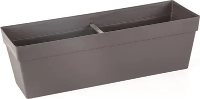 Produktbild von Elegante antraciet Kräuterbox mit Drainage, 52x17 cm, rechteckige Blumentöpfe für Innen und Außen, winterhart, UV-beständig