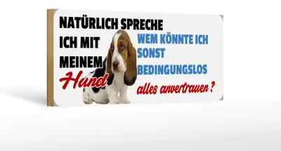 Produktbild von Holzschild Tier Spruch 27x10cm Hund alles anvertrauen