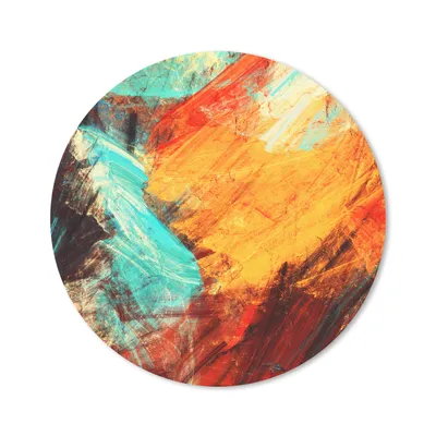Produktbild von MuchoWow® Mauspad Mousepad Gemälde - Abstrakt - Öl 20x20 cm - Mousepads - Maus Mat - Pad - Mausunterlage - Schreibtischmatte