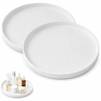 Image de Plateau de service rond - Antidérapant - Lot de 2 - Diamètre 30 cm