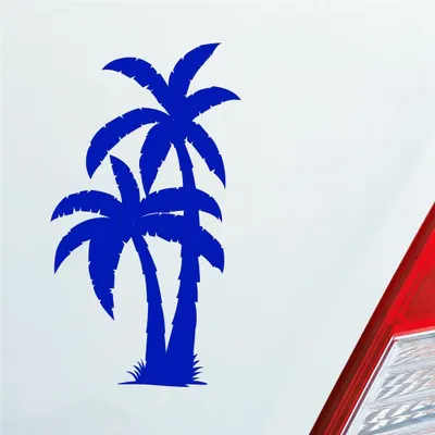 Produktbild von Auto Aufkleber Palme Palms Beach Strand Kokospalme Pflanze 5x10 cm Dunkelblau Sticker Heckscheibenaufkleber