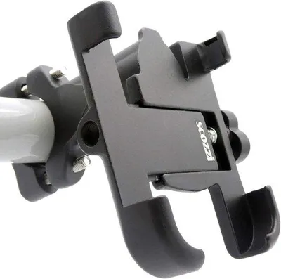Produktbild von Halterung für Smartphone am Fahrrad, Motorrad oder Roller – Aluminium, Metall, universell – Smartphone-Halterung für Lenker – einfache Montage – fester Halt