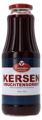 Produktbild von Gruno IJsdressing Kersen Vruchtensorbet 990g – Erfrischendes Kirsch-Sorbet