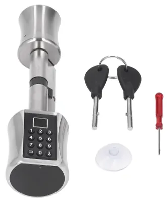 Slimmes Türschloss mit Fingerabdruck, Tastatur und Schlüssel