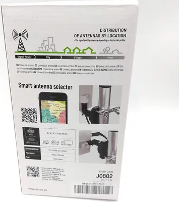 Produktbild von Emos J0802, Drinnen, Draußen, Grau, 5 m, 87,5 - 698 MHz, Duale Polarisation, DVB-T, DVB-T2