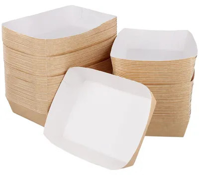 100 Papierschalen 16x11x4 cm für Pommes, Fingerfood & Snacks