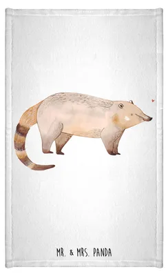 Produktbild von Mr. & Mrs. Panda Handtuch Nasenbär - Weiß - Geschenk, Bär, Frotteehandtuch, Klein, Nasenbären, Kleines, Lustige Sprüche, gäste wc, Rüsselbär, Mini-Handtuch