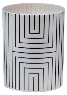 Produktbild von Zahnputzbecher Zahnbürstenhalter Kunststoff 7,3 x 9 cm Weiß/Schwarz