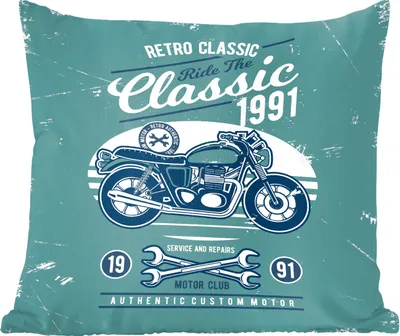 Produktbild von MuchoWow® Zierkissen Sofakissen Wohnzimmer Dekokissen 60x60 cm Motorrad - Werkzeuge - Retro - Sitzfläche - Foto Polster