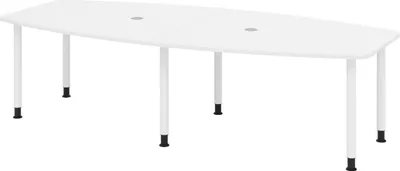 Produktbild von bümö Konferenztisch mittel KT28 - Nachbildung: Weiß, tischfuss: Füße in Weiß
