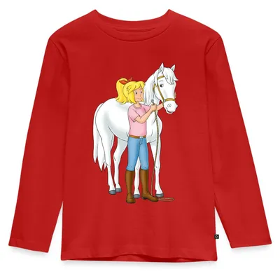 Produktbild von Spreadshirt Bibi Und Tina Bibi Mit Stute Sabrina Kinder Premium Langarmshirt, 110/116 (4 Jahre), Rot