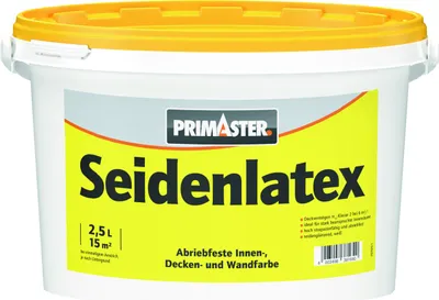 Produktbild von Primaster Latexfarbe seidenglänzend 2,5 L weiß