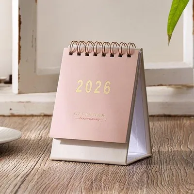 Obrázok produktu pre Mini kalendár 2026 v bielej farbe, malý vertikálny kalendár s odtrhávacími listami, do domácnosti, kancelárie a školy (ružový)
