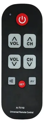Produktbild von A-TV10 TV-Fernbedienung für Senioren, Universal-Controller, wasserdichte Einzelfernbedienung mit LED-Licht für TV-Modelle