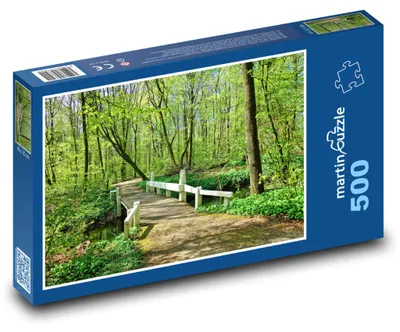 Obrázek produktu pro Puzzle 500 Dřevěný most v lese - martinpuzzle