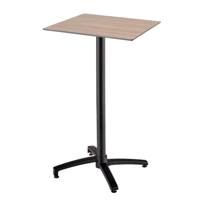 Image de Table haute de terrasse 60x60 cm inclinable stratifié chêne clair - Oviala Opéra