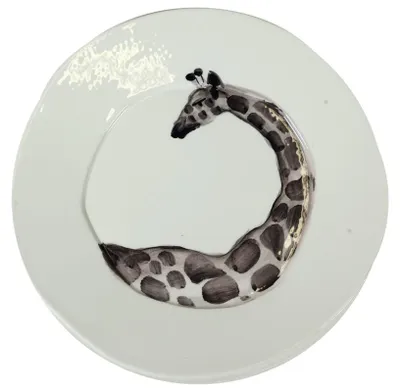 Produktbild von Speiseteller, Essteller SAFARI Giraffe D. 27cm schwarz weiß Virginia Casa