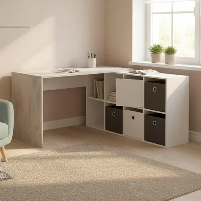 Produktbild von Schreibtisch - Weiß 139x136x74h cm