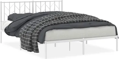 Obrázek produktu pro vidaXL Postel s čelem kovová bílá 150x200 cm
