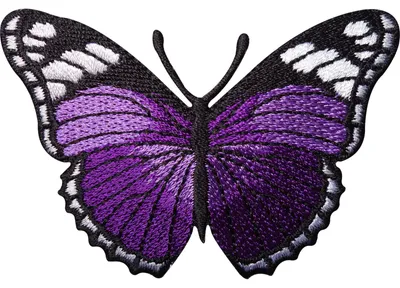 Aufnäher Schmetterling lila bestickt 7,4x4,8 cm zum Aufbügeln/Annähen