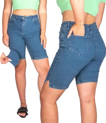 Immagine prodotto di Pantaloncini da donna FIRI Short, elasticizzati, a vita alta, aderenti, blu, 48