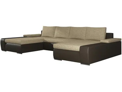 Produktbild von NABBI Ecksofa U mit Zerlegung ein Lagerraum Melfi L / P - cappuccino / dunkelbraun