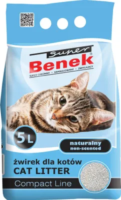 Obrázek produktu pro Certech Super Benek Compact Natural – stelivo pro kočky, hrudkující, 5 l