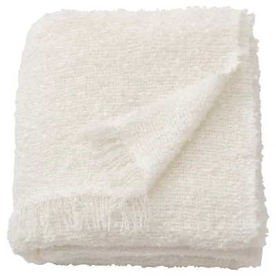 Produktbild von IKEA SANDBRODD Kuscheldecke cremeweiß 130x170 cm, weich, recycelt