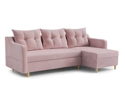 Produktbild von AX LIVING Ecksofa Samt Balerno 224 cm – Stilvolles Design in Lila