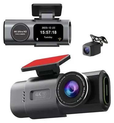 Immagine prodotto di Dashcam doppia, anteriore e posteriore - 4K 1080P, visione notturna e monitoraggio da parcheggio