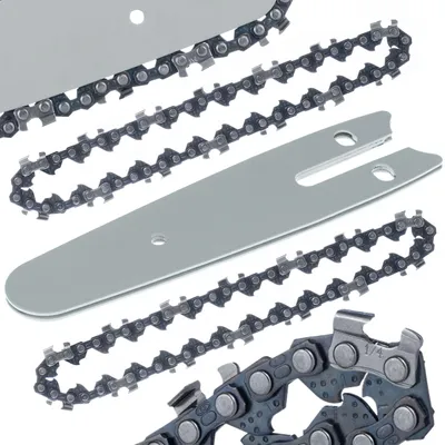 Produktbild von Rosfix Set Schwert 4" & 2x Kette – Mini Kettensäge Führungsschiene 13 cm, 1/4" Teilung, 28 Glieder | Für 4" Akku-Kettensäge
