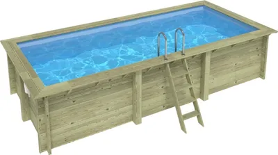 Produktbild von Pool AQUA 6.1 x 2.85 - H.1.31 m, hellblau, mit Stahlprofilen zum Einbetonieren
