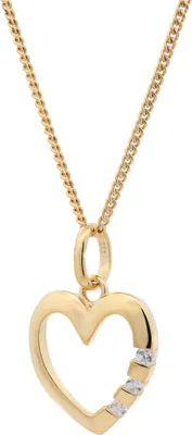 Produktbild von Anhänger Herz echt 333-8 Karat Gold mit vergoldeter Silberkette 38 cm