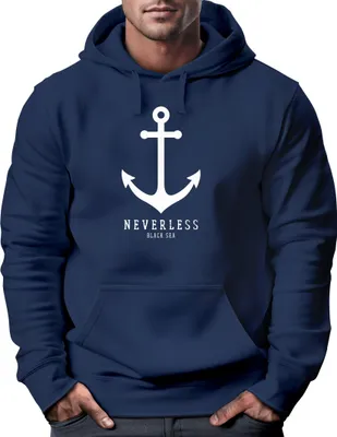 Neverless Pullover Herren Motorrad Hoodie Herren Moin Anker Retro