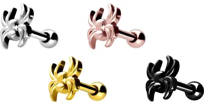 Produktbild von Ohrpiercing Chirurgenstahl Ohrpiercing SPINNE