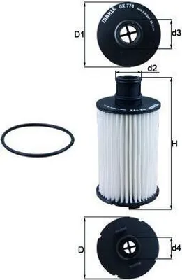 Immagine prodotto di Filtro olio KNECHT OX 774D