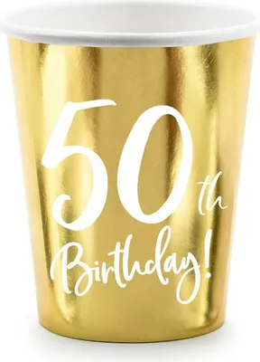 Produktbild von 50. Geburtstag 6 Becher gold