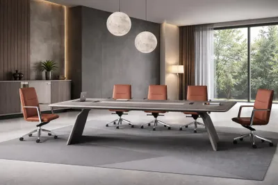 Obrázek produktu pro Hnědočerný konferenční stůl. Elegantní stoly pro jednání. Konferenční stoly