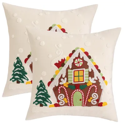 Weihnachts-Kissenbezüge 45x45 cm, Samt, 2er-Set