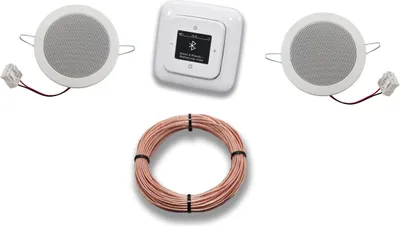Produktbild von Busch Jäger DAB+ Unterputz Bluetooth (in and out) Radio 8217U-101 Reflex SI alpinweiß, Komplett-Set mit 2 x Deckenlautsprecher Einbaulautsprecher + 20 Meter Lautsprecherkabel 2x0,75 mm2 8217 U - 101