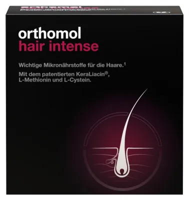 Produktbild von Orthomol Hair Intense - Mikronährstoffe für schönes Haar - mit Biotin, Kupfer und Zink, 90 St. Tagesportionen