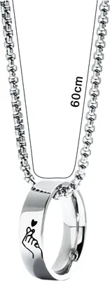 Produktbild von Passende Halskette für Paare, Halskette mit graviertem Ringanhänger, romantischer Schmuck, Geschenke zum Jahrestag, zur Hochzeit, Valentinstag, Weihnachten, Geburtstag