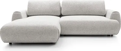Produktbild von BETTSO Stilvolles hellgraues Ecksofa MORENA mit Bettzeugablage für das Wohnzimmer Links