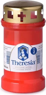 Obrázek produktu pro Bolsius Theresia - hřbitovní litá svíčka 170 g,  45 h, s víčkem, červená