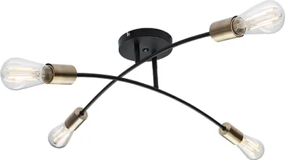 Produktbild von Deckenleuchte, Messing, schwarz, rund, D 70 cm