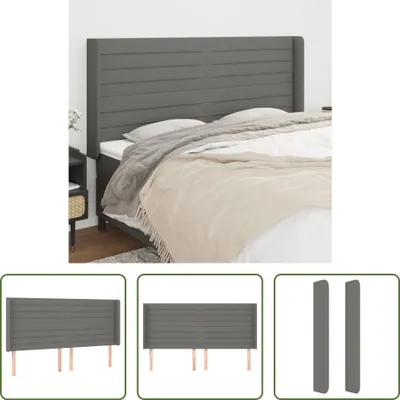 Produktbild von The Living Store Kopfteil mit Ohren Dunkelgrau 183x16x118/128 cm Stoff