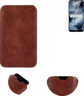 Produktbild von K-S-Trade Schutzhülle Handyhülle kompatibel mit Nokia X6 Handytasche Kunstleder Sleeve in braun