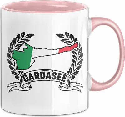 Produktbild von Gardasee Tasse Geschenk Italien Urlaub Garda See Kaffee-Becher (Rosa)